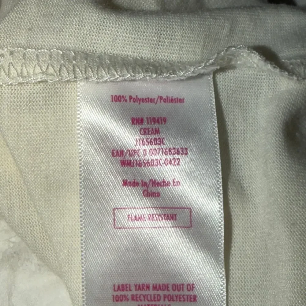 Justice Sleep Long Sleeve Shirt Girl's Size 12 Cream Find Time To Dream Flowers